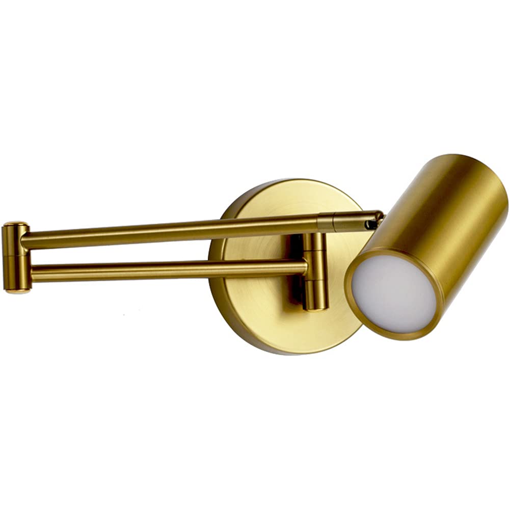 Gx A Wall Light Indoor Led 5W Djustable Swing Long Rm Metal Wall Lamp 3000K Warm White Retro Vintage Industrial Wall Sconce, For Living Room Bedroom Hallway Corridor Stairs Hall, Gold