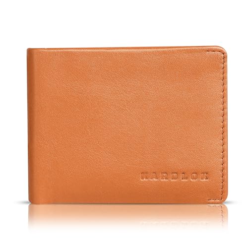 RFID Protected Leather Bifold Wallet for Men, Tan Brown, Multiple Card Slots, Slim Design with Cash Compartment
