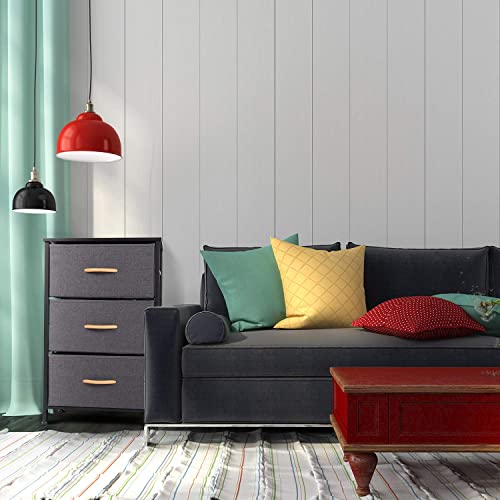 Romoon Nightstand Chest With 3 Fabric Drawers, Bedside Furniture,Lightweight Accent Table, Storage Drawer Unit With Wood Top Fabric Bins For Bedroom, College Dorm, Closets,Nursery - Dark Gray #TOP7