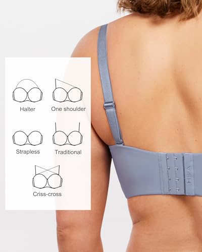 Image of HSIA Strapless Bra for Big Bust Women, Plus Size Full Coverage Bandeau Fiery Bra Anti-Slip Underwire Support for Large Breast