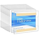 Acrylic Sign Holder 8.5 x 11 Inches Horizontal,Clear Plastic Wall Wall Frame Poster Paper Holder with Double Sided Tape for Office, Home, Store, Restaurant-No Drilling (12 Pack)