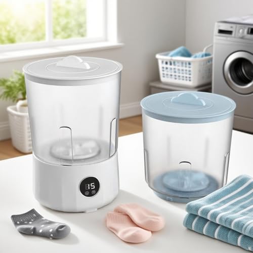 Lave-linge portable compact 3 programmes solution linge sale en camping - 2