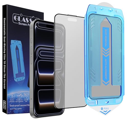 Image of 2-Pack Matte Screen Protector for iPhone 17 Pro Max 6.9-inch,9H Tempered Glass, Full Coverage, Anti-Fingerprint, Auto Dust-Elimination, No Bubble, Easy Installation