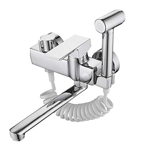 Küchenarmatur, Wandarmatur, Küchenarmatur, Wandarmatur, Kupfer, Wandmontage, Doppel-Wasserhahn, drehbar, 25 cm_UN