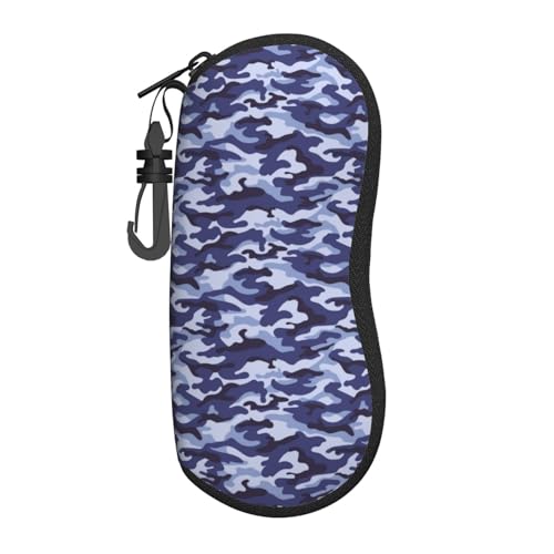 TZTTZT - Funda para anteojos de sol de camuflaje, funda de lectura con gancho, funda de neopreno suave y ligera con cierre para mujeres y hombres