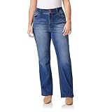 WallFlower Luscious Curvy Bootcut Mid-Rise Insta Stretch Denim Juniors Jeans for Women, Pia, 16 Plus Short