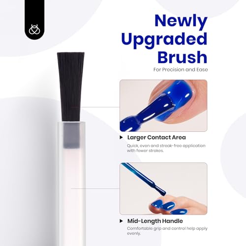 Image of Beetles Blue Gel Nail Polish - Noble Night, 15ML Royal Blue Gel Polish, Soak Off UV LED Summer Nails Art DIY Manicure for Women