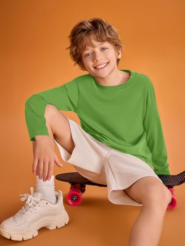 Image of Haloumoning Kids Boys Long Sleeve Crewneck T-Shirts Tee Tops 5-14 Years