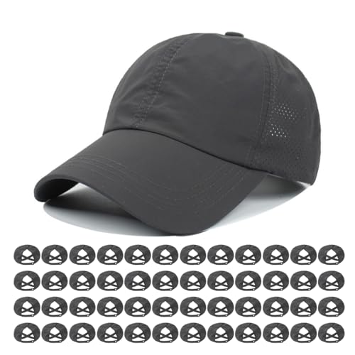 LITSSIN Quick Dry Fit Athletics Hats (49 Hats), Criss Cross Mesh Ponytail Workout Hat for Running Fishing |UPF 50+