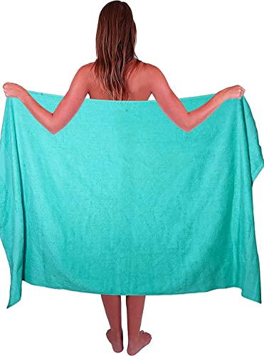 Image of Textile Do Extra Large Super Jumbo Bath Sheet Towel 100 Percent Egyptian Cotton XL Bath Sheets(100 x 200 cm-600 GSM) (Turquoise)