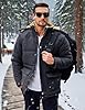 MAGCOMSEN Mens Winter Coat Water Repellent Winter Jackets Windproof Parka Warm Puffer Jacket with Fur Hood,Dark Grey,3XL #1
