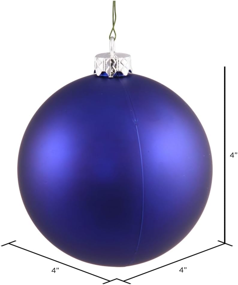 Vickerman 4" Cobalt Matte Ball Ornament, 6 per Bag