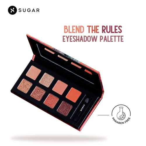 Sugar Cosmetics - Blend The Rules - Eyeshadow Palette - 01 Flawless (8 Warm Neutral Shades) - Long Lasting, Smudge Proof Eyeshadow For Smoky Eye Look, Paraben-Free #TOP4