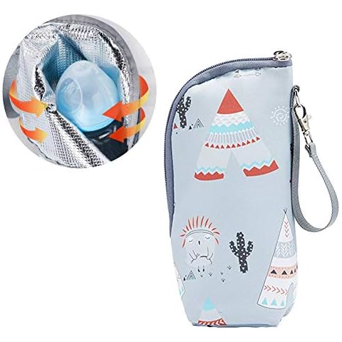 Cartoon Milk Bottle Insulation Bag Warmer Travel Bag Portable Hangable Breast Milk Water Storage Baby Feeding Bottle Travel Insulation Bag Cover