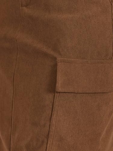 Image of Allegra K Corduroy Cargo Skirts for Women's High Waisted Elastic Back H Line 2025 Fall Midi Skirt