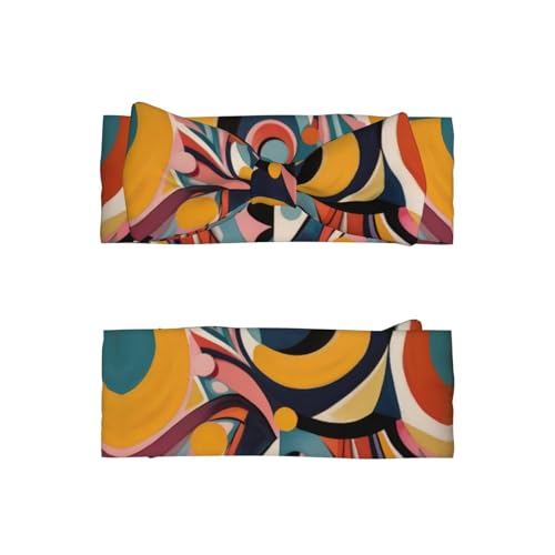 Abstract art painting Bow Hair Accessories, Children's Elastic Bow Headband 0-6 Months, Newborn, Baby, Toddler Hair Accessories2