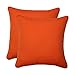 Pillow Perfect Outdoor/Indoor Sundeck Throw Pillows, 2 Count (Pack of 1), Orange