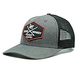 DRESSED IN MUSIC PLAY WITH ME Gorra Tipo Trucker Jaspeada - Visera Curvada - Gorra Ajustable Snapback - Parche Bordado Surf Monkey® - Diseño de 6 Paneles - Surfing The Basque Country (Negro)