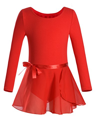 Danshow Girls Team Basic Long Sleeve Leotard With Skirt Kid Dance Ballet Tutu Dress(Kd3028-L-04) #TOP12