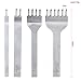 5mm Lacing Stitching Chisel Set Hole Punch Tool 4PCS 1+2+4+6 Prong Diamond Hand Working Hole DIY