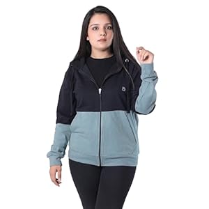 Bahob® 1 & 2 Pack Womens Ladies Plain Zip Up Hoodie Long Sleeve Sweatshirt Full Zip Top Soft Jumper Jacket Hoodies Top S-6XL