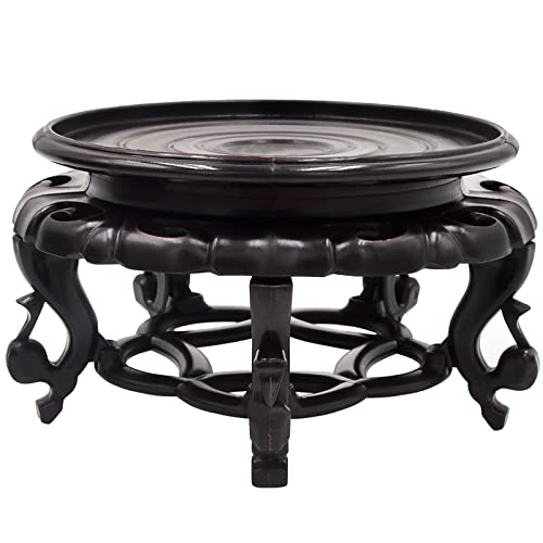 Juanxian Oriental Furniture Vase Stand Fishbowl Stand Fishbowl Teapot Vase Base Stable Home Decoration Display Stand(4.7 in)