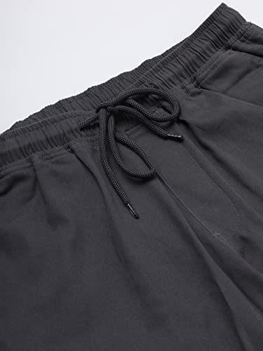 Image of Hubberholme Men's Regular Fit Cotton Trousers, Ankle Length Elastic & Drawstring Waist Cargo Chinos