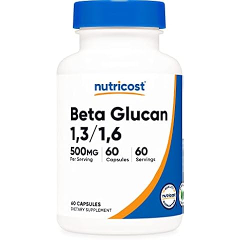 Nutricost Beta Glucan 500mg 1,3/1,6 D-Glucan, 60 Vegetarian Capsules - Gluten Free, Non-GMO Cover