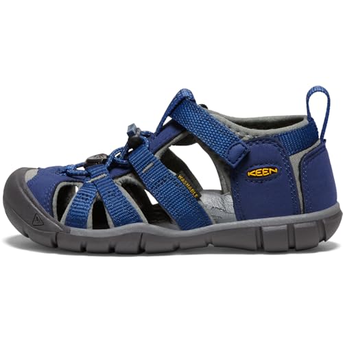 KEEN Kids Seacamp 2 CNX Closed Toe Sandals, Blue Depths/Gargoyle, 6 US Unisex Toddler by KEEN - Used condition - Image 3