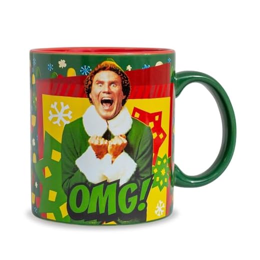 Elf "OMG! Santa's Coming!" Ceramic Mug | BPA-Free Coffee Cup For Espresso, Tea | Holds 20 Ounces