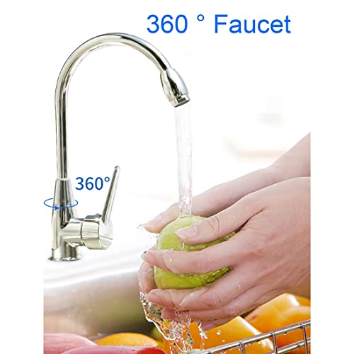 Mobile Lavanderia con Rubinetto e lavello in Acciaio Inox, 1 vano portaoggetti, postazione per Lavaggio Mani per ripostiglio, Cucina, Bagno (Dimensioni: C)