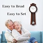 Pendulum Wall Clock Battery Operated - Modern Pendulum Clock 23.5x8.5 inch - Silent Wooden Decorative Wall Clock with Pendulum for Living Room -Contemporary Wall Clock for Office and Home Décor - Image 4