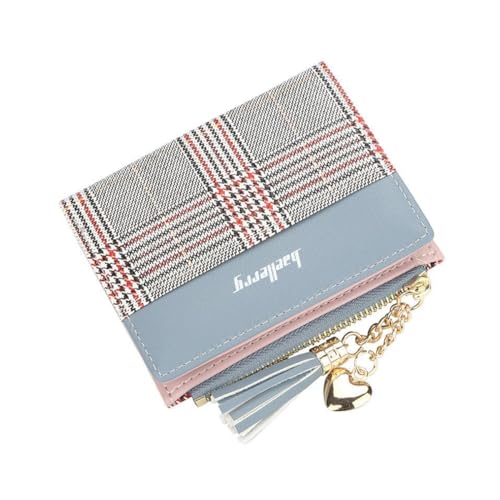 BAELLERRY Carteira Feminina Porta Cartão Pequena Com Zíper e Porta Moedas (Vermelho)