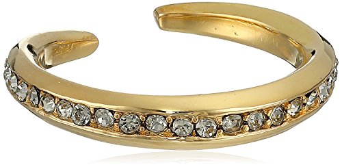 PHUN by Paige Novick Amber Collection Shiny Gold with Open Pave Ring, Size 7