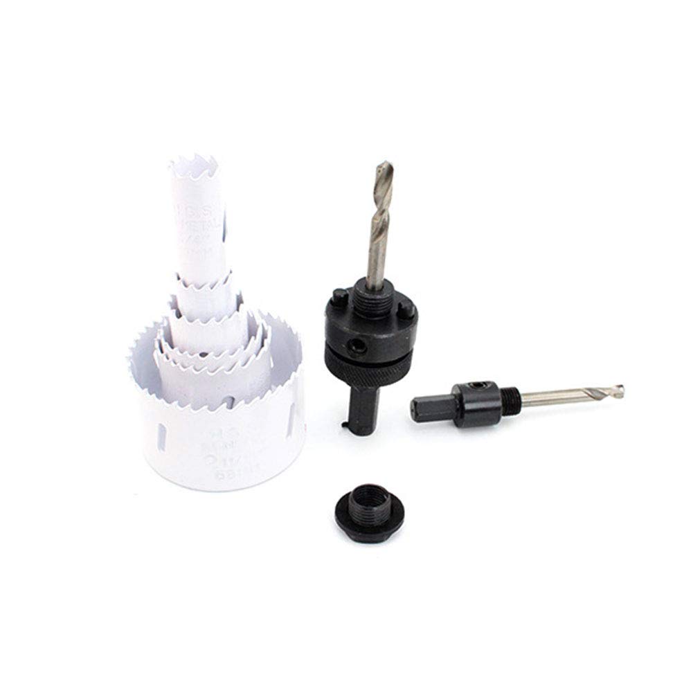 Kit sega a tazza, M42 18 pezzi trapano circolare circolare in metallo per taglio adattatore per albero in acciaio ad alta velocità, sega a tazza bimetallica HSS 22/29/35/44/57/68 mm per legno