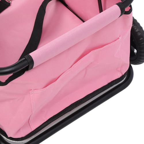 4-Rad Faltbare Hundekarre, Tragbarer Kinderwagen für Haustiere, Katze Hundewagen Hundebuggy, 51 X 35 X 23cm Hundewagen für Hunde, Katzen und Andere Kleintiere