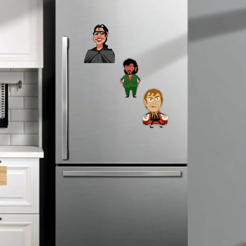 Image of Zesta Wooden Fridge Magnets Set | Refrigerator Decor Magnets for Kitchen | India Souvenir Fridge Magnet Collection | Wooden Magnet for Fridge Door Decoration (Bollywood Villian Fridge Magnet)