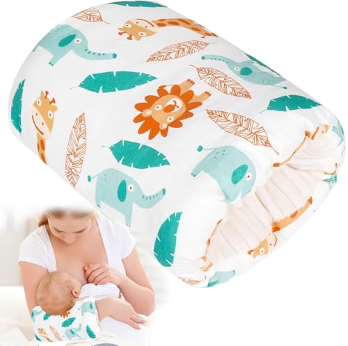 Image of MKXPWMKS Cozy Cradle Pillow, Cozy Cradle Arm Pillow, Baby Nursing Pillow Head Support Pillow for Breastfeeding Bottle Feeding (Deer Elephants)