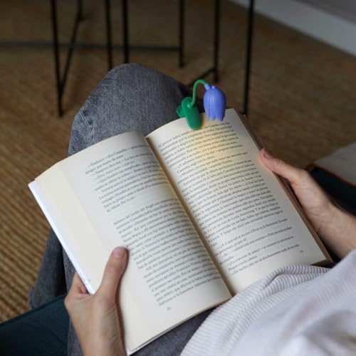 balvi Leselampe Tulip Lila Farbe Flexible Leselampe mit Klemme in Tulpenform zum Lesen im Dunkeln Pla