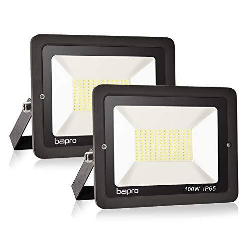 2 Pack 100W LED Outdoor Floodlight,10000LM Led Floodlight Super Bright, Garden Lights Cold White(6000K), IP65 Waterproof Outdoor Flood Light Wall Light Perfect for Garage, Garden,Forecourt