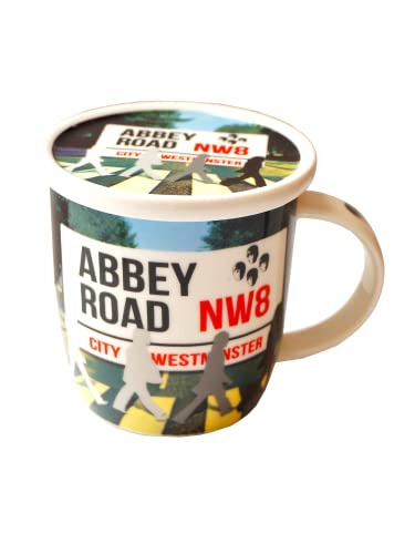 Tasse à thé/café avec couvercle Motif 4 Abbey Road - Les Beatles, Paul McCartney, John Lennon, RIngo Starr, George Harrison Tasse à thé/café avec couvercle Motif 4 Abbey Road – Image 4