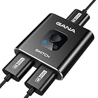 HDMI Switch HDMI Splitter 4K60Hz, GANA Ultradünn Aluminium Bidirektional HDMI Switch 2 in 1 Out oder 1 in 2 Out HDMI Verteiler Unterstützt UHD 4K für Xbox PS4 HDTV Blu-Ray DVD