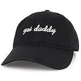 Trendy Apparel Shop Yes Daddy Embroidered Low Profile Deluxe Cotton Cap Dad Hat - Black