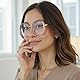 AOOLIA Blaulichtfilter Brille für Damen Herren Metal Frame Anti-Blaulicht Brillen Computer Gaming Ohne Stärke Brille (Lila)
