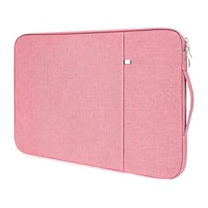 Flintronic Laptop Sleeve for 15.6 Inch, Portable Water Resistant Mens Lap-top Bag with Pockets and Compartments, Compatible with MacBook, Asus, Dell, HUAWEI 15.6 Inch Laptop (Pink)