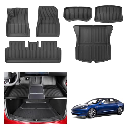 Tapis caoutchouc TPE pour Tesla Model 3 avec bord haut étanche : Protection scanner 3D GAFAT
