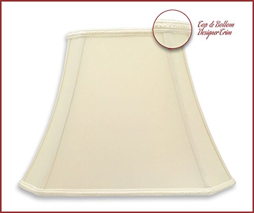 Image of Royal Designs Rectangle Bell w Cut Corners Designer Lamp Shade, Eggshell, (5 x 6.5) x (8.5 x 12)9.5