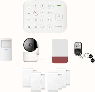 Daewoo Pack Alarme Connectée WiFi Vigilia VIG102 – Système sans Fil et sans Abonnement, Compatible Animaux, Détecteurs et Sirène Inclus + Caméra de Surveillance Full HD, Application Incluse