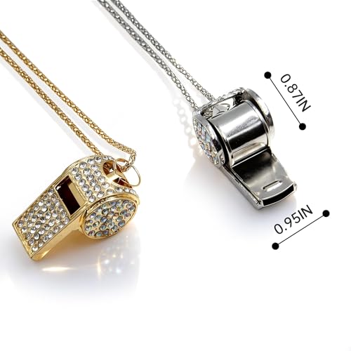 Silbatos decorativos con collar de cristal 2 piezas miniatura 4