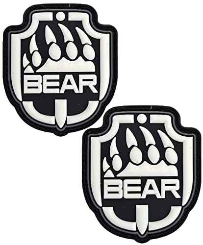 Heiorpai 2Pcs Glow in Dark Escape from Tarkov Bear PVC Rubber Patch Decorative Hook Fasteners Backing Patch